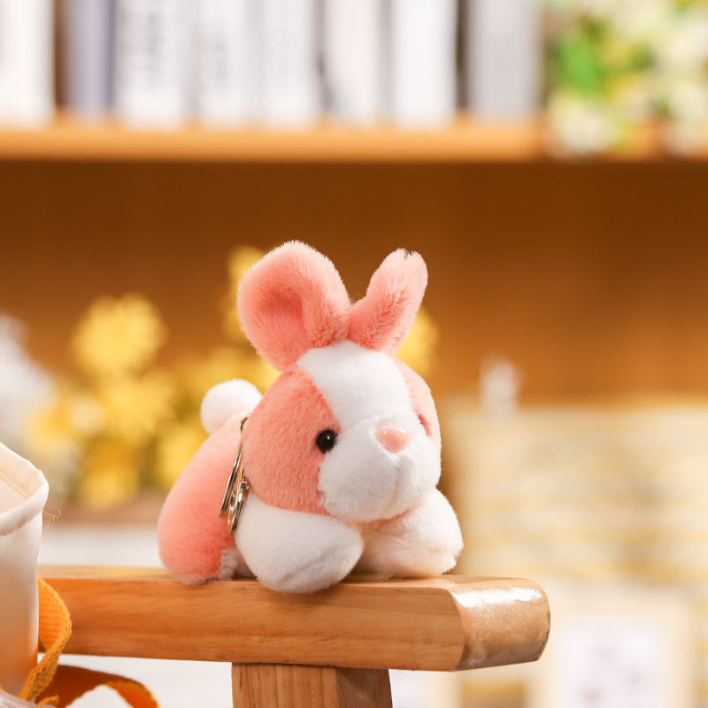 Cute fluffy shops bunny keychain