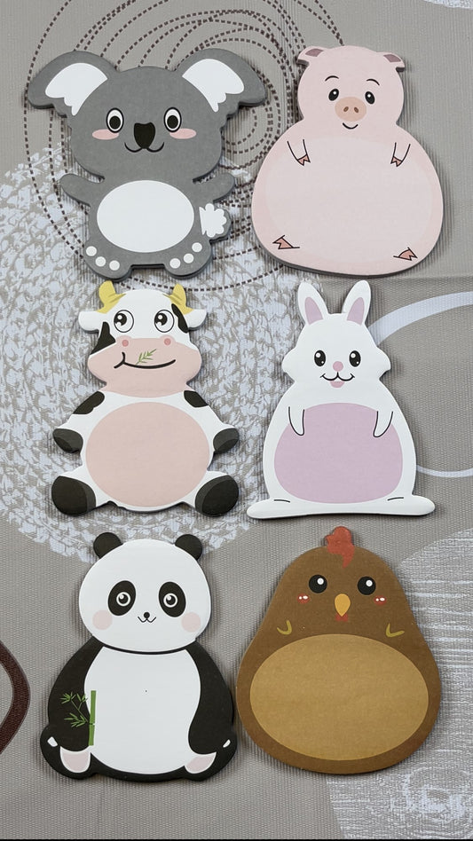 [6 PIECES] Cute Decorative Animal Sticky Notes