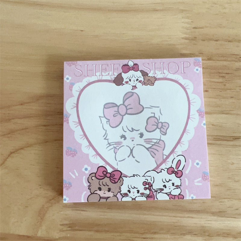 [1 PIECE] Cute Kitten and Friends Sticky Notepad