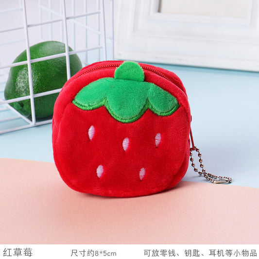 [1 PIECE] Velvety Soft Padded Strawberry Coin Purse