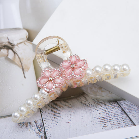 [1 PIECE] Pretty Flower and Faux Pearl Hair Claw