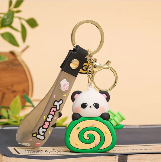 [1 PIECE] Cake Roll Panda Keychain with Strap