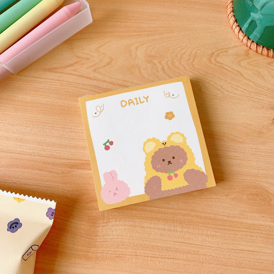 [1 PIECE] Bear Bunny Daily Notepad - 100 Sheets