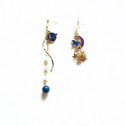 [1 PAIR] Fantasy Night Sky Asymmetrical Earrings