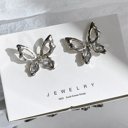 [1 PAIR] Alloy Butterfly Post Earrings