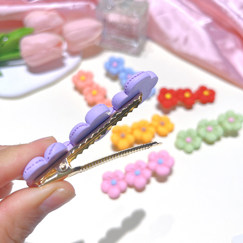 [2 PIECES] Colorful Resin Flower Hair Clips