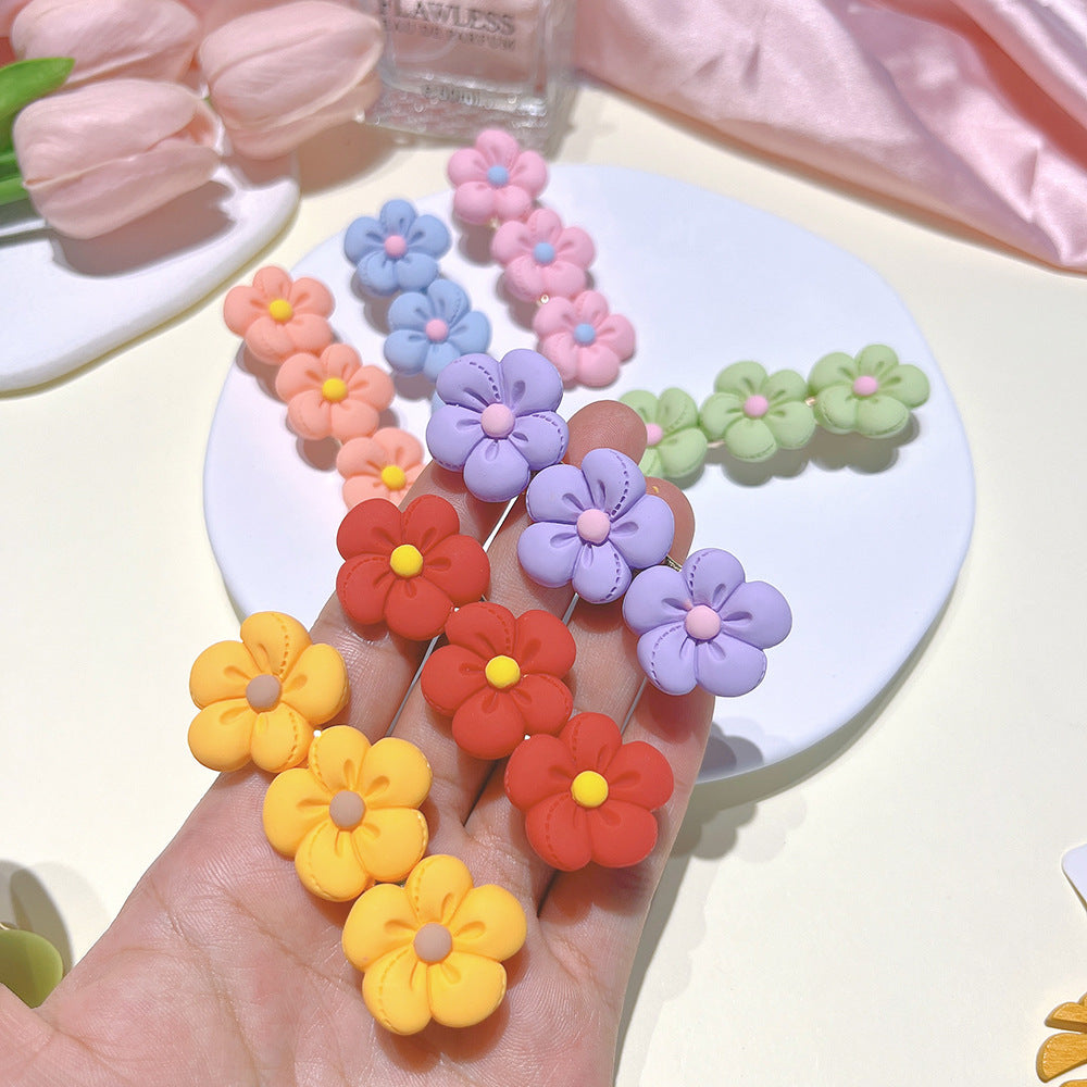 [2 PIECES] Colorful Resin Flower Hair Clips