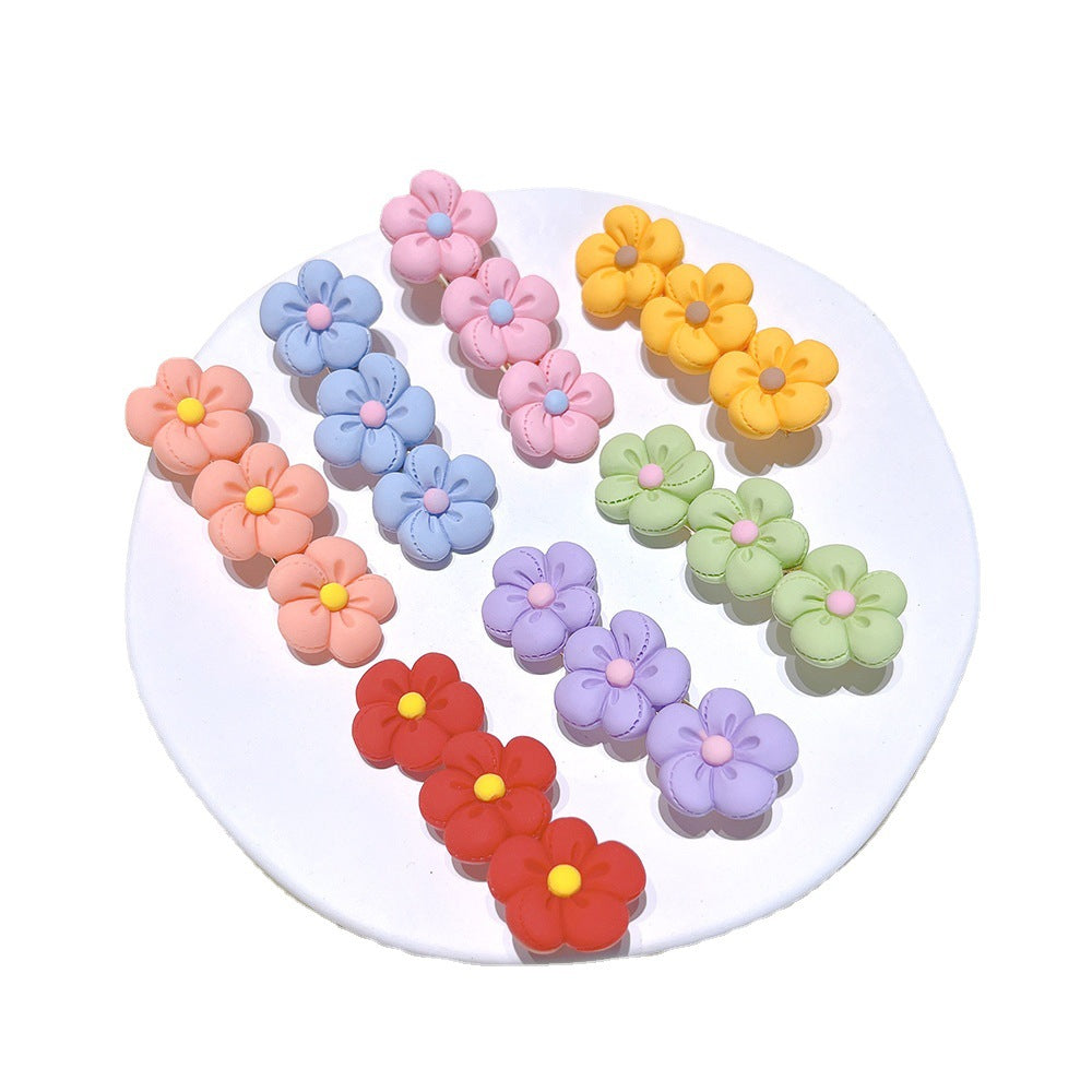 [2 PIECES] Colorful Resin Flower Hair Clips