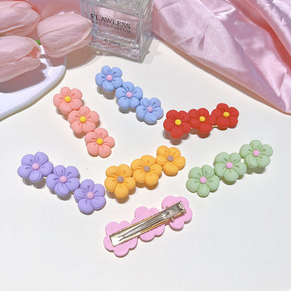 [2 PIECES] Colorful Resin Flower Hair Clips