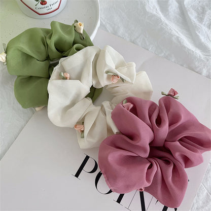 [1 PIECE] Silky Scrunchie with Roses