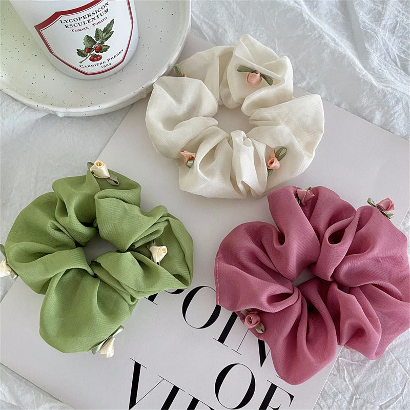 [1 PIECE] Silky Scrunchie with Roses