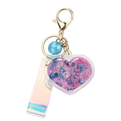 [1 PIECE] Acrylic Heart Liquid Keychain with Strap