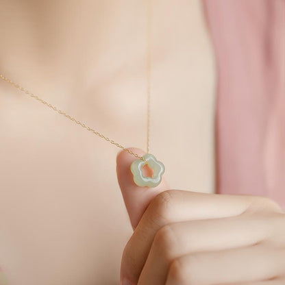 [1 PIECE] Jade Flower Pendant Necklace