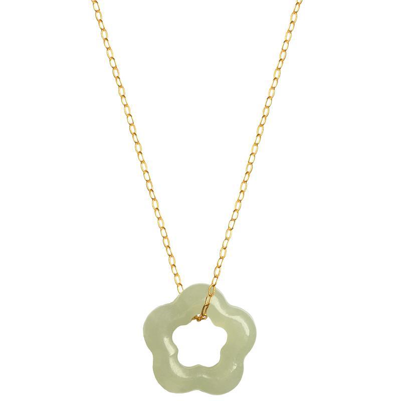 [1 PIECE] Jade Flower Pendant Necklace