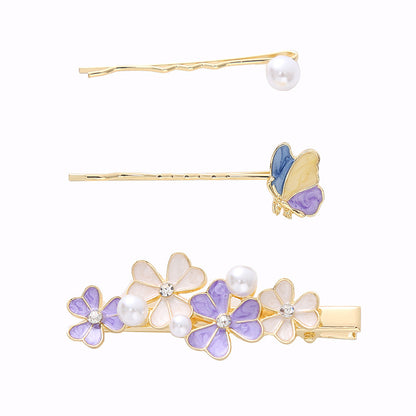 [3 PIECES] Pastel Flower/Butterfly/Pearl Hair Pins and Clips