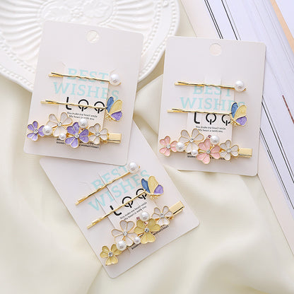 [3 PIECES] Pastel Flower/Butterfly/Pearl Hair Pins and Clips