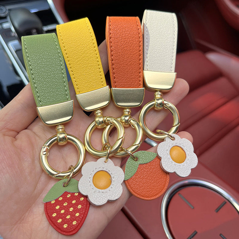 [1 PIECE] Strawberry Polyurethane Leather Keychain