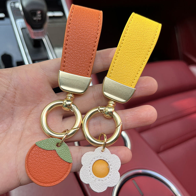 [1 PIECE] Strawberry Polyurethane Leather Keychain