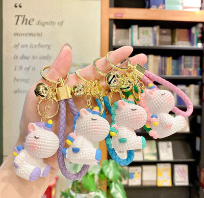 [1 PIECE] Cute Sitting Pegasus Keychain with Bell and Strap