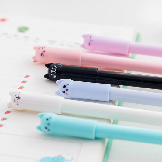 [1 PIECE] Cute Cat-with-Tail Capped Gel Pen - 0.5mm