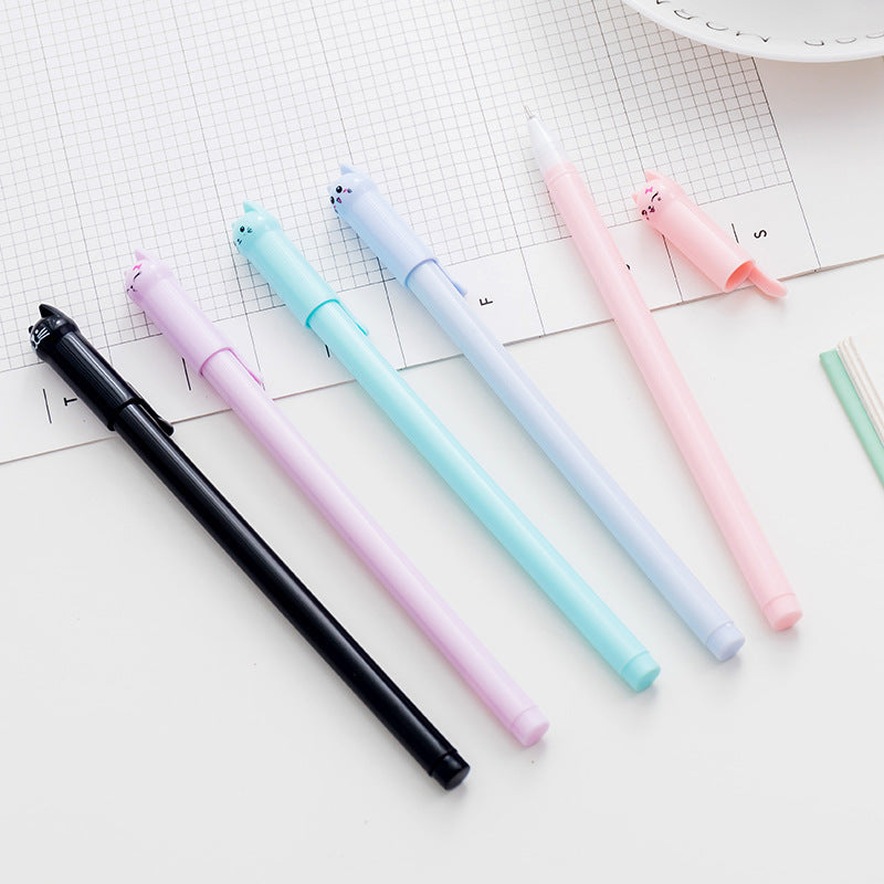 [1 PIECE] Cute Cat-with-Tail Capped Gel Pen - 0.5mm