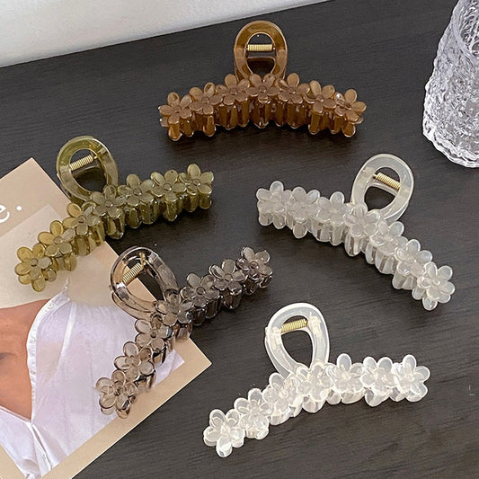 [1 PIECE] Translucent Flower Hair Claw