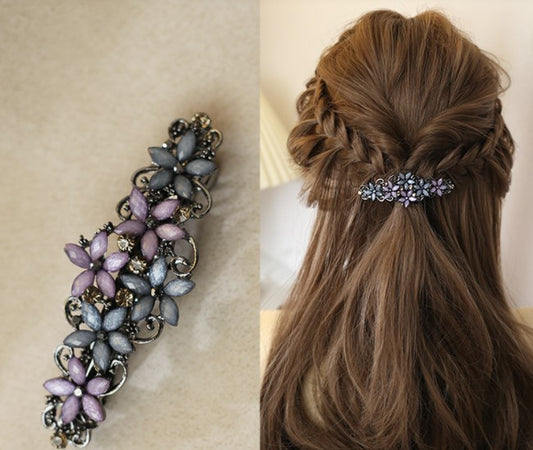 [1 PIECE] Classy Flower and Rhinestones Hair Clip