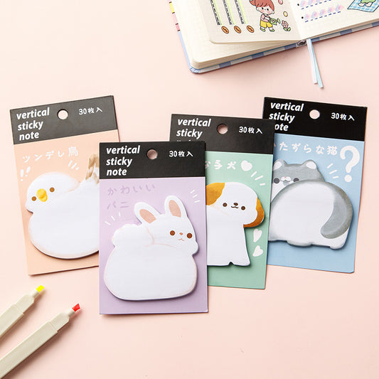 [1 PIECE] Cute Animal Sticky Notepad - 30 Sheets