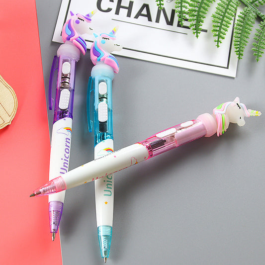 [1 PIECE] Light-up Unicorn Retractable Gel Pen