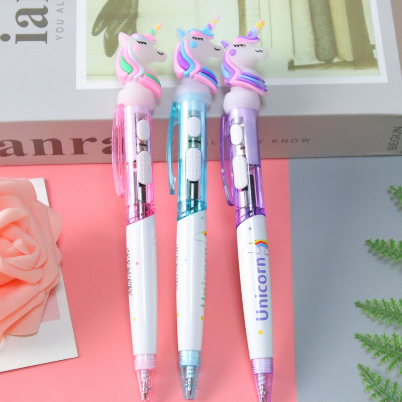 [1 PIECE] Light-up Unicorn Retractable Gel Pen – Allie Reese Cute Things