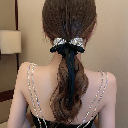 [1 PIECE] Rhinestone Bow Hair Tie