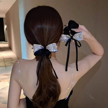 [1 PIECE] Rhinestone Bow Hair Tie