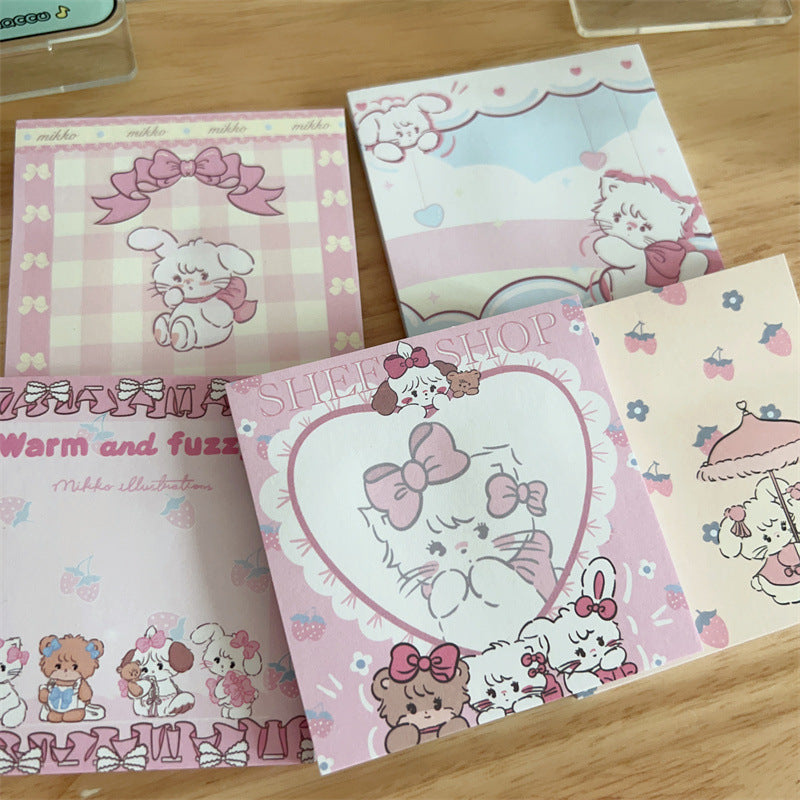 [1 PIECE] Cute Kitten and Friends Sticky Notepad