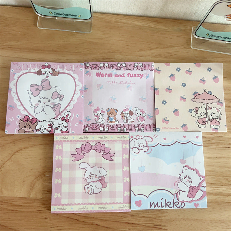 [1 PIECE] Cute Kitten and Friends Sticky Notepad