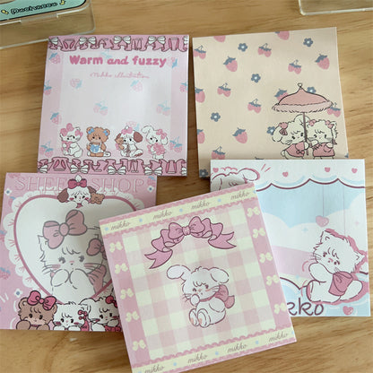 [1 PIECE] Cute Kitten and Friends Sticky Notepad