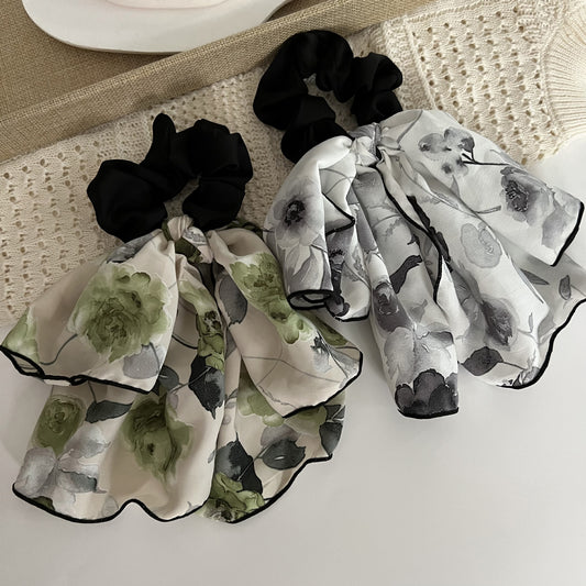 [1 PIECE] Inky Flower Knotted Hair Tie