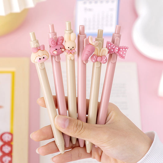 [1 PIECE] Cute Pink and Light Brown Themed Ballpoint Gel Pens