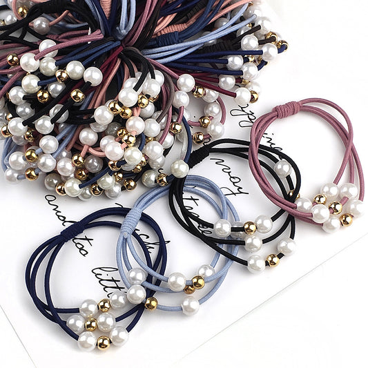 [1 PIECE] Three Strand Faux Pearl Hair Tie