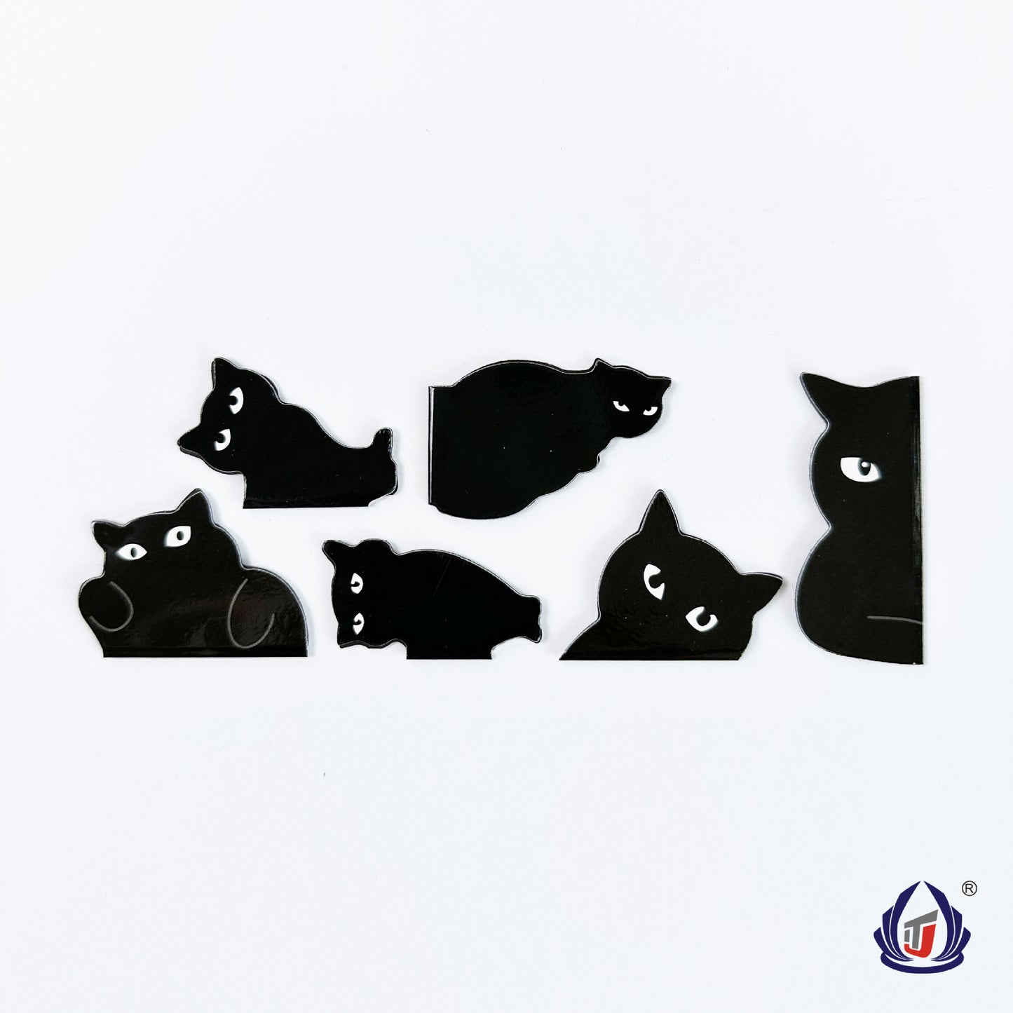 [7 PIECES] Black Cat Magnetic Bookmarks Set