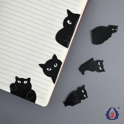 [7 PIECES] Black Cat Magnetic Bookmarks Set