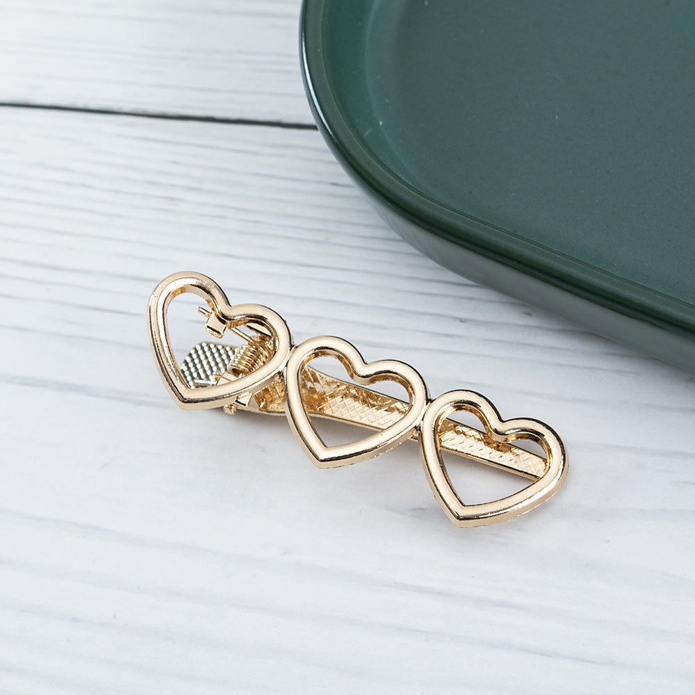 [1 PIECE] Triple Hearts Metal Hair Clip