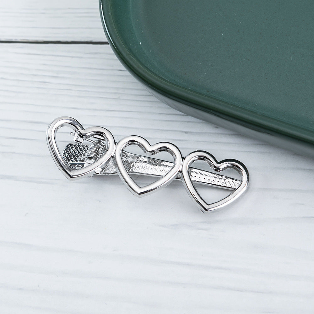 [1 PIECE] Triple Hearts Metal Hair Clip