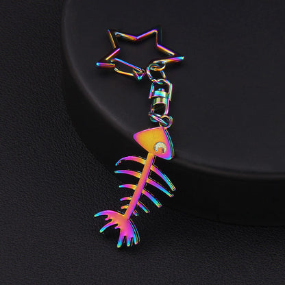 [1 PIECE] Oil Slick Rainbow Finish Keychains