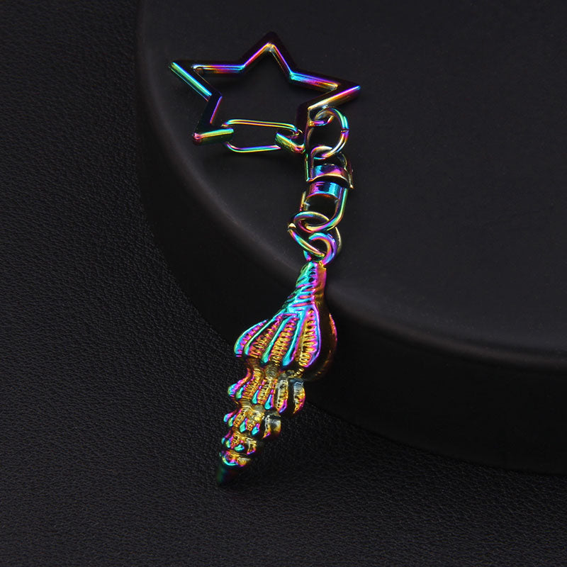 [1 PIECE] Oil Slick Rainbow Finish Keychains