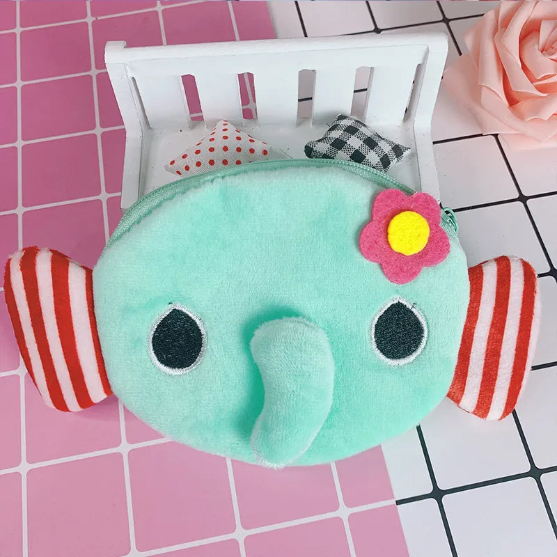 [1 PIECE] Super Soft Elephant with Flower Coin Purse