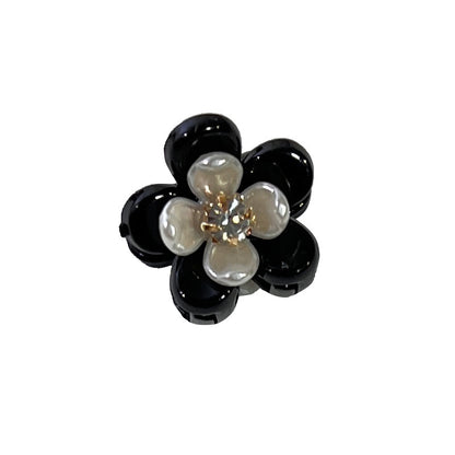 [2 PIECES] Mini Faux Pearl Flower Rhinestone Hair Clips