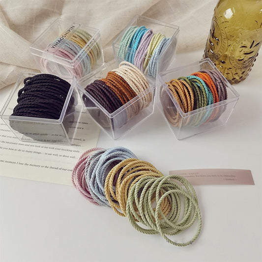 [50 PIECES] Solid Color Hair Ties Set