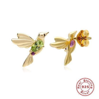 [1 PAIR] Hummingbird 925 Silver Stud Earrings