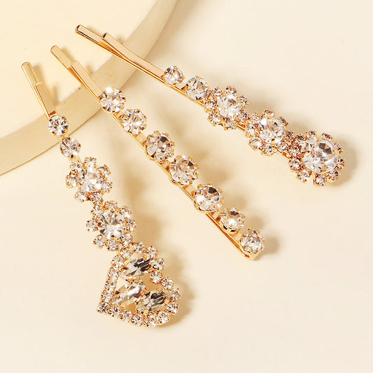 [3 PIECES] Sparkly Rhinestone Hair Slide Set