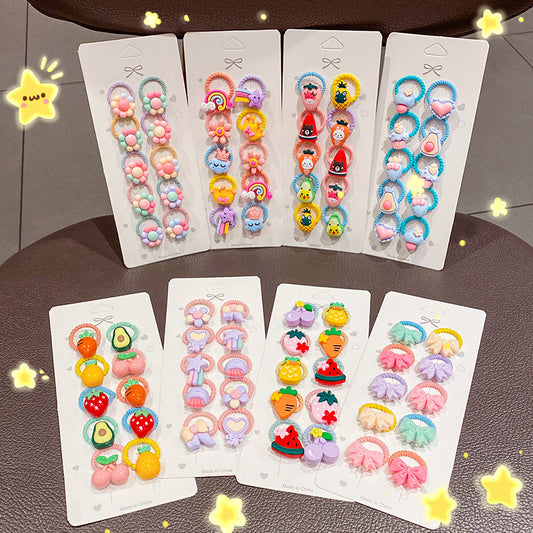 [10 PIECES] Cute Themed Small Hair Tie Set